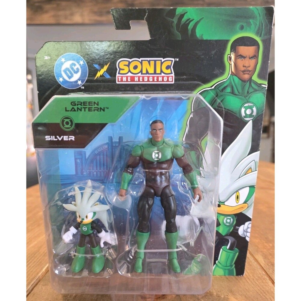 DC x Sonic The Hedgehog Wave 2 SILVER GREEN LANTERN Jakks Pacific 5" Figure NEW